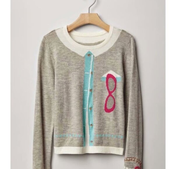 Kate Spade New York GapKids Cardigan Graphic Crewneck Sweater 14/16 - Picture 1 of 11